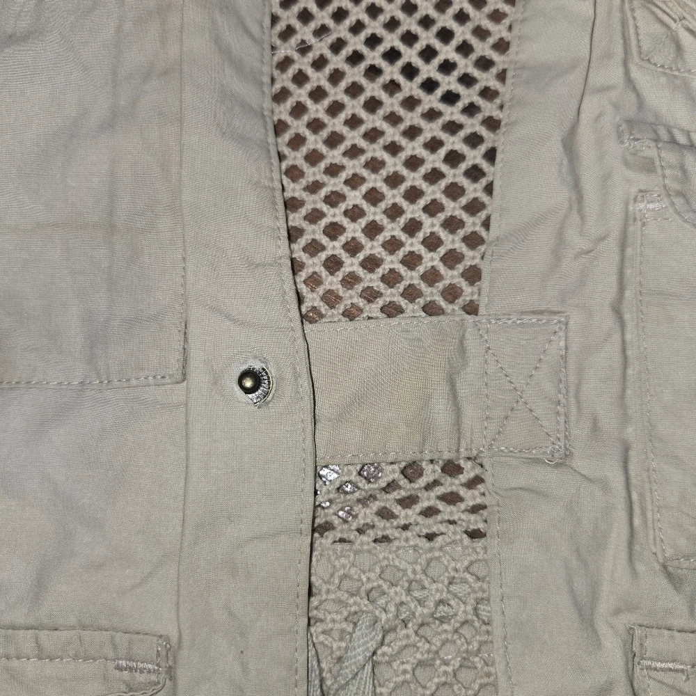 Vintage Safari Fishing Vest Khaki [Large] Pockets Sportsman Outdoorsman Camping